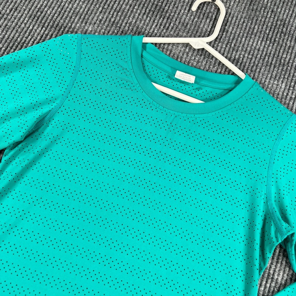 Zyia Active Shirt Womens Small Green Mesh Long Sleeve Performance Active